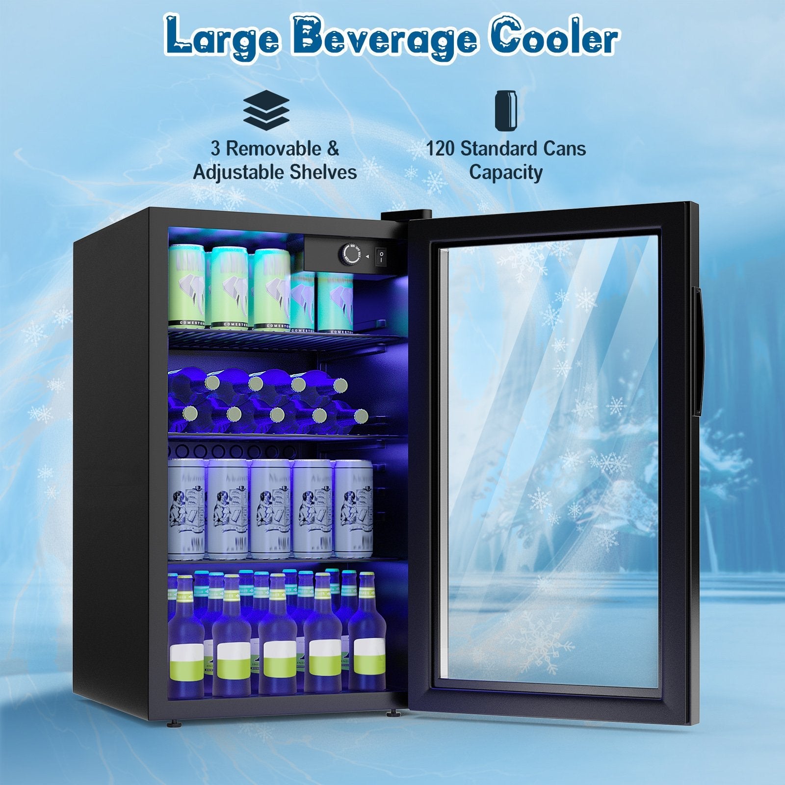 120 Can Beverage Mini Refrigerator with Glass Door Wine & Beverage Coolers   at Gallery Canada