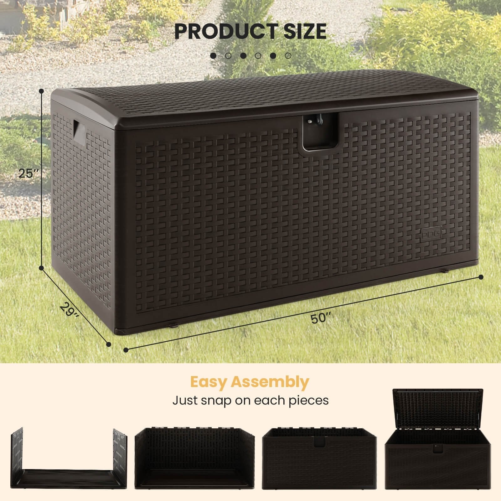 120 Gallon Outdoor Storage Box with Lockable Lid, Brown Sheds & Outdoor Storage   at Gallery Canada