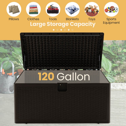 120 Gallon Outdoor Storage Box with Lockable Lid, Brown Sheds & Outdoor Storage   at Gallery Canada