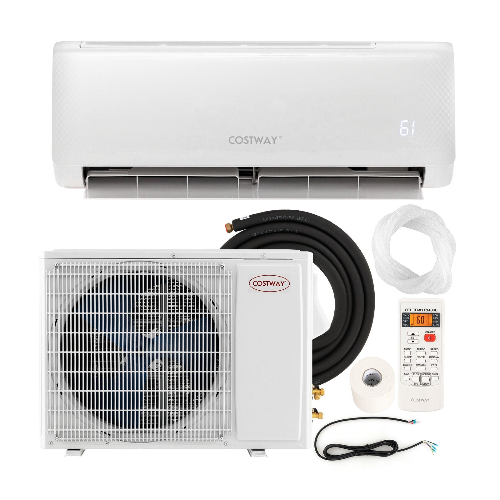 12000 BTU 21 SEER2 208-230V Ductless Mini Split Air Conditioner with Heater Pump, White Mini Split Air Conditioners   at Gallery Canada