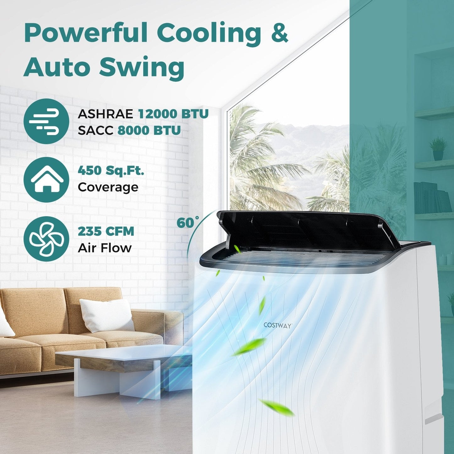12000 BTU Portable Air Conditioner with Heat and Smart WiFi, White Portable Air Conditioners   at Gallery Canada
