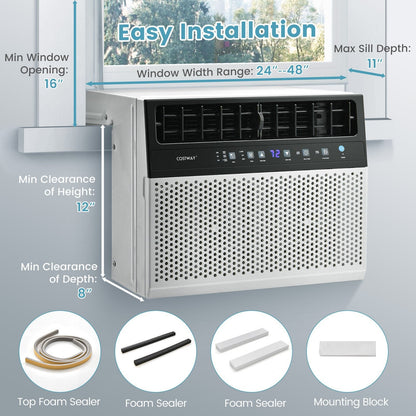 12000 BTU Window Air Conditioner with Handy Remote-12000 BTU, White Air Conditioners   at Gallery Canada