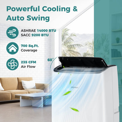 12000/14000 BTU Portable Air Conditioner with Heat and Smart WiFi-14000 BTU, White Portable Air Conditioners   at Gallery Canada