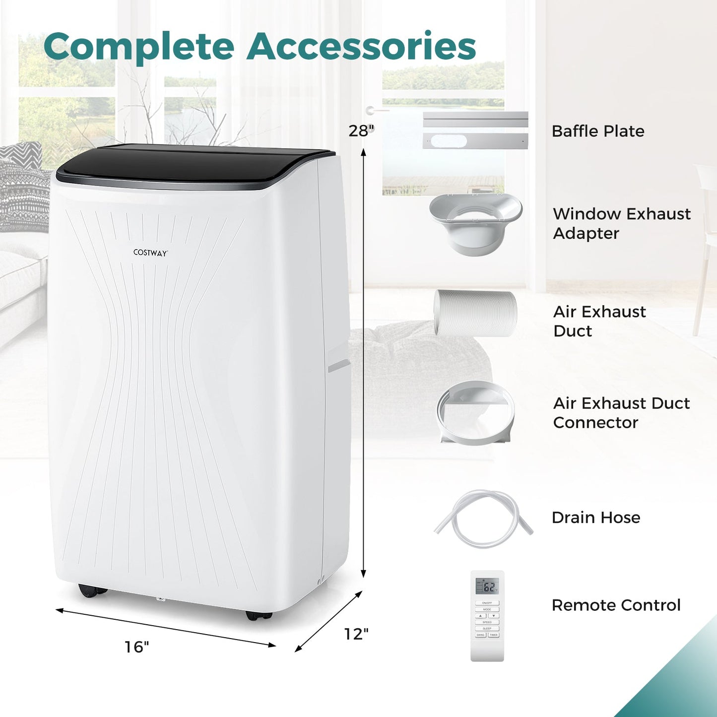 12000/14000 BTU Portable Air Conditioner with Heat and Smart WiFi-14000 BTU, White Portable Air Conditioners   at Gallery Canada