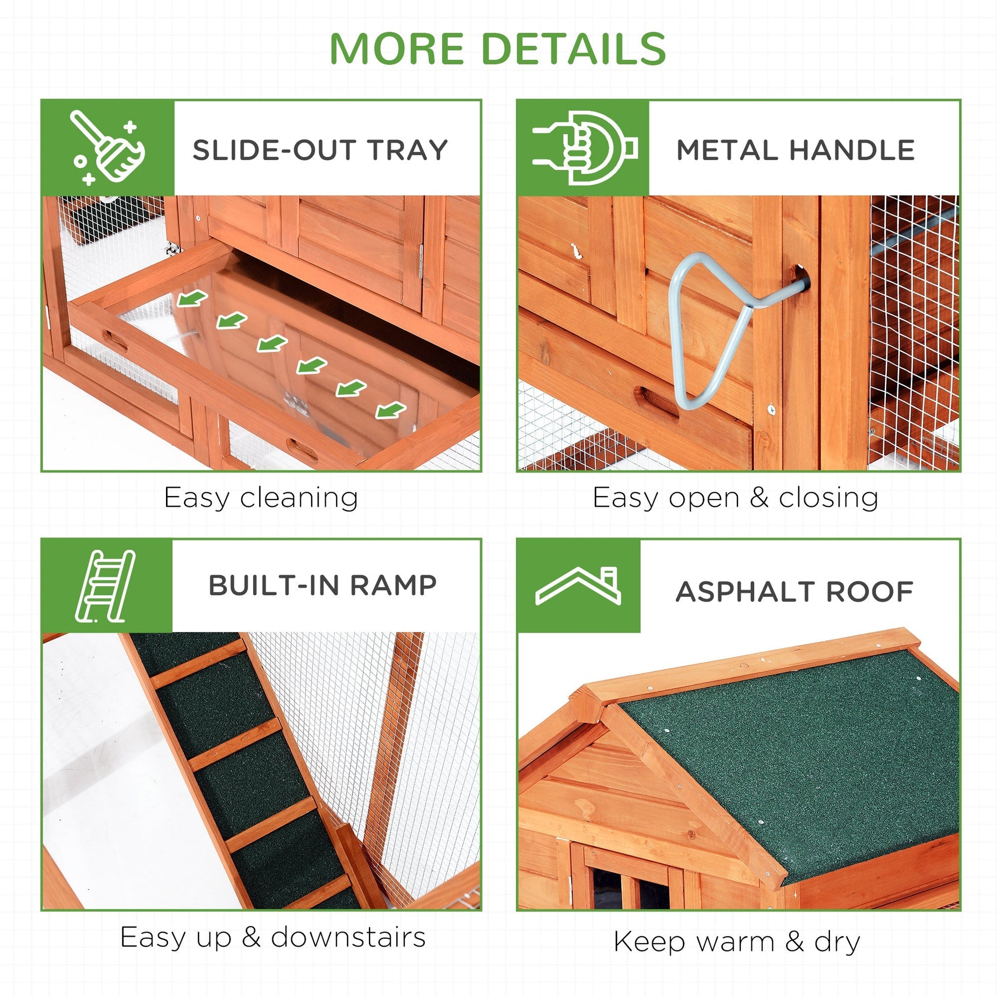 123" Dual Chicken Coop Wooden Large Chicken House Rabbit Hutch Hen Poultry Cage Backyard with Outdoor Ramps and Nesting Boxes Chicken Coops   at Gallery Canada