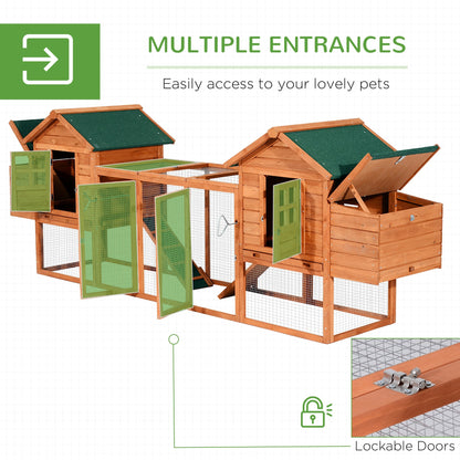 123" Dual Chicken Coop Wooden Large Chicken House Rabbit Hutch Hen Poultry Cage Backyard with Outdoor Ramps and Nesting Boxes Chicken Coops   at Gallery Canada