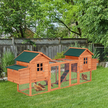 123" Dual Chicken Coop Wooden Large Chicken House Rabbit Hutch Hen Poultry Cage Backyard with Outdoor Ramps and Nesting Boxes Chicken Coops   at Gallery Canada