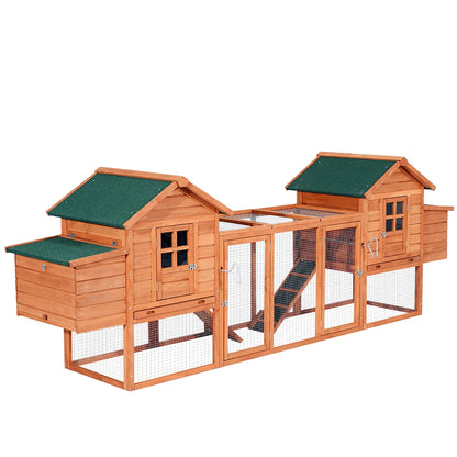 123" Dual Chicken Coop Wooden Large Chicken House Rabbit Hutch Hen Poultry Cage Backyard with Outdoor Ramps and Nesting Boxes Chicken Coops Natural  at Gallery Canada