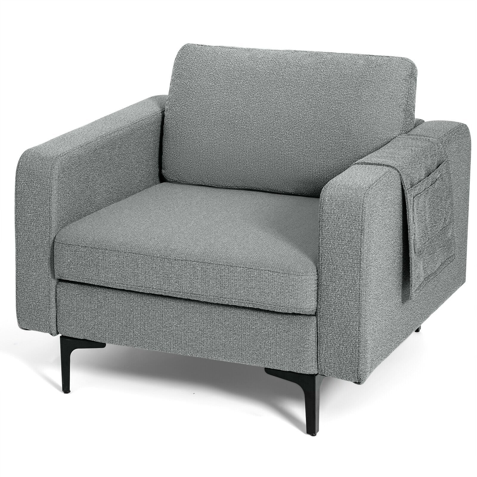 1/2/3/4-Seat Convertible Sectional Sofa with Reversible Ottoman-1-Seat, Gray Accent Chairs   at Gallery Canada