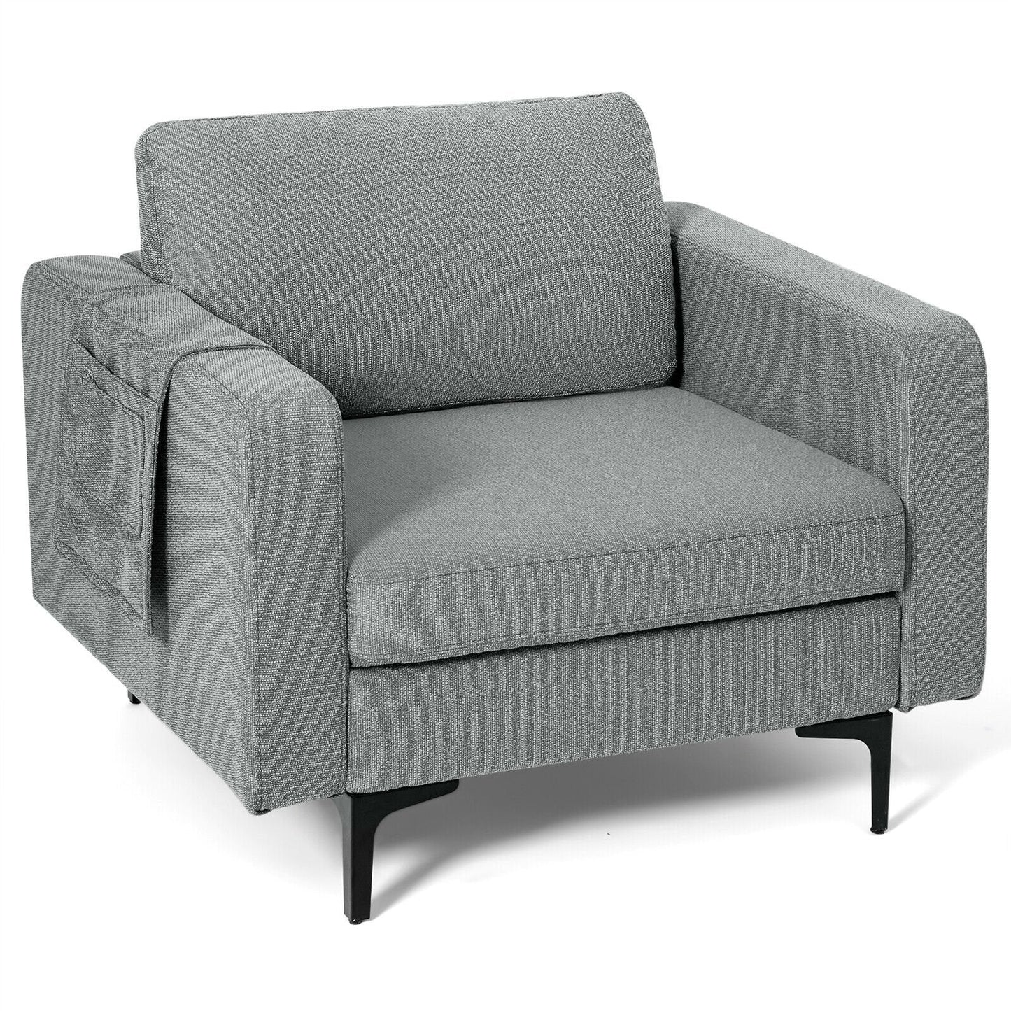 1/2/3/4-Seat Convertible Sectional Sofa with Reversible Ottoman-1-Seat, Gray Accent Chairs   at Gallery Canada