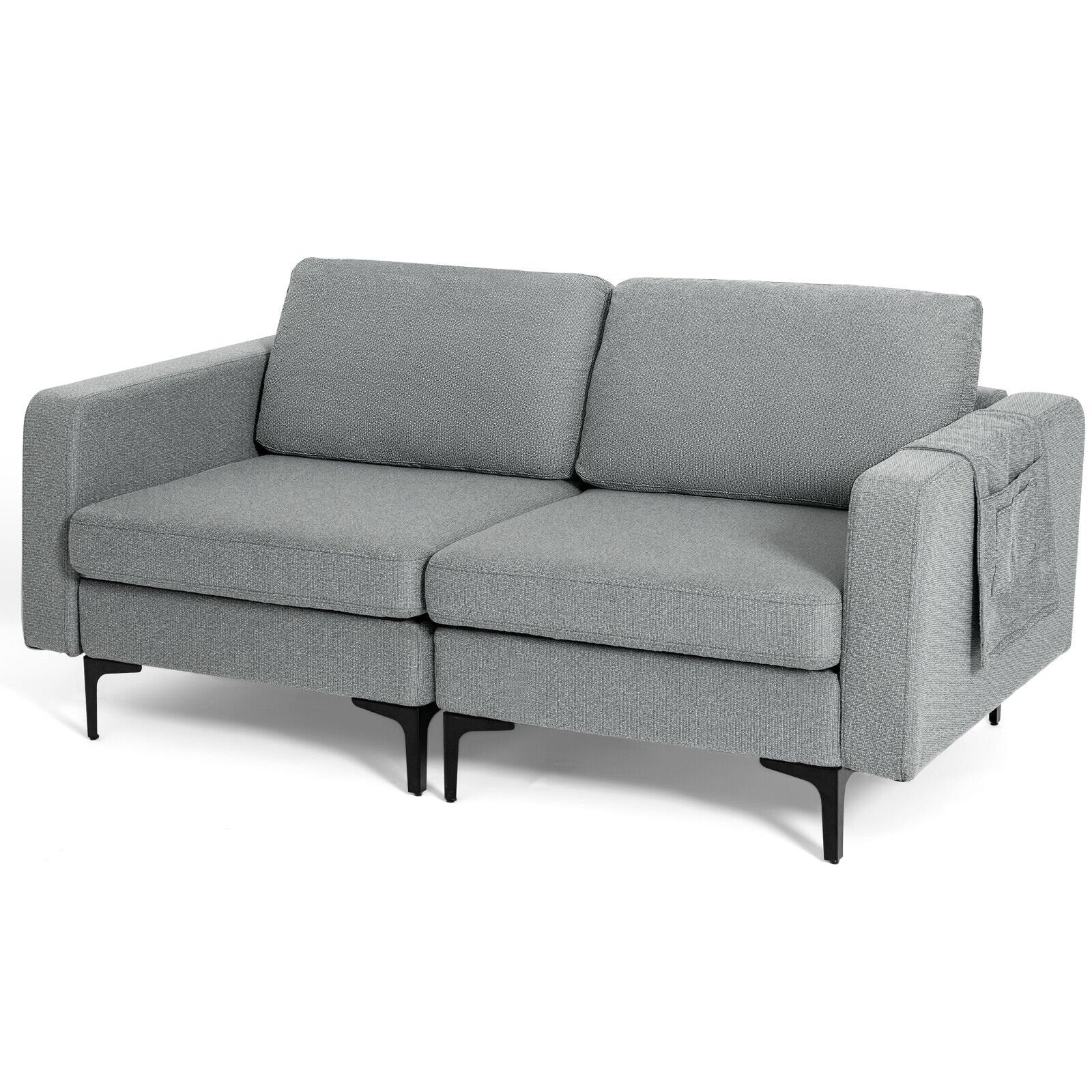 1/2/3/4-Seat Convertible Sectional Sofa with Reversible Ottoman-2-Seat, Gray Sofas & Loveseats   at Gallery Canada