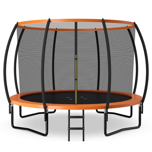 12FT ASTM Approved Recreational Trampoline with Ladder, Orange Trampolines   at Gallery Canada