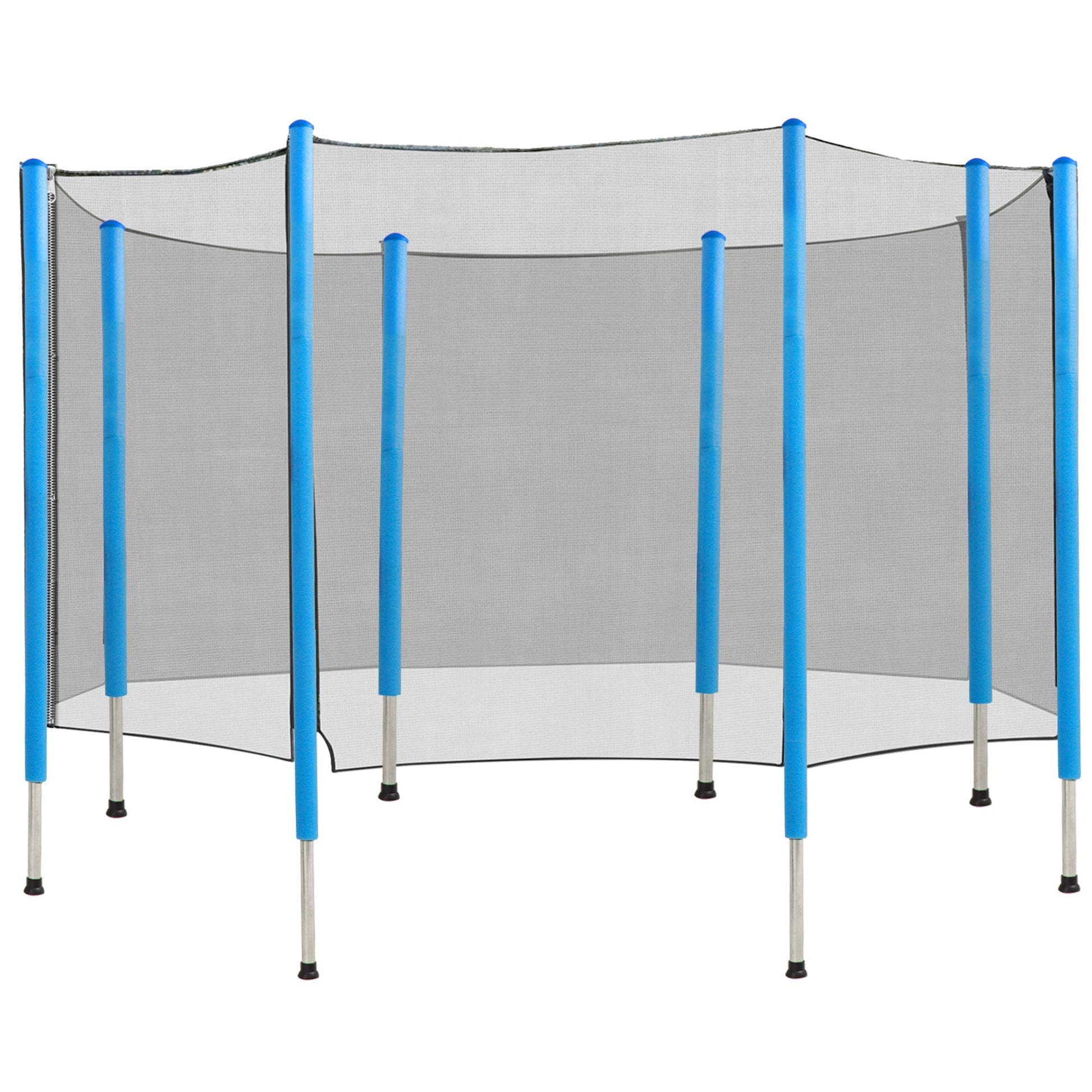 12FT Trampoline Net Enclosure Trampolining Bounce Safety Accessories w/ 8 Poles (Net Enclosure Only), Black Trampolines Black  at Gallery Canada