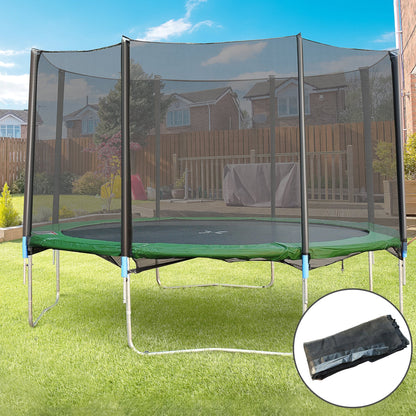 12FT Trampoline Net Enclosure Trampolining Bounce Safety Accessories w/ 8 Poles (Net Enclosure Only), Black Trampolines   at Gallery Canada