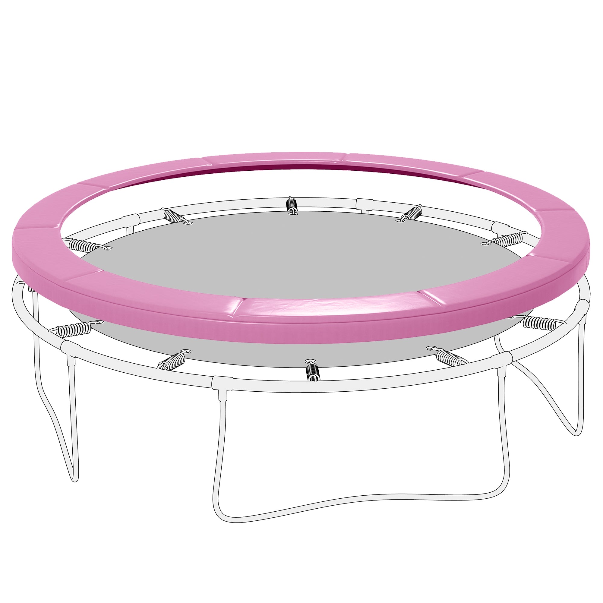 12FT Trampoline Spring Cover, Trampoline Pad Replacement, Waterproof and Tear-Resistant, All-Weather Trampoline Accessories, No Holes for Poles, Pink Trampolines Pink  at Gallery Canada