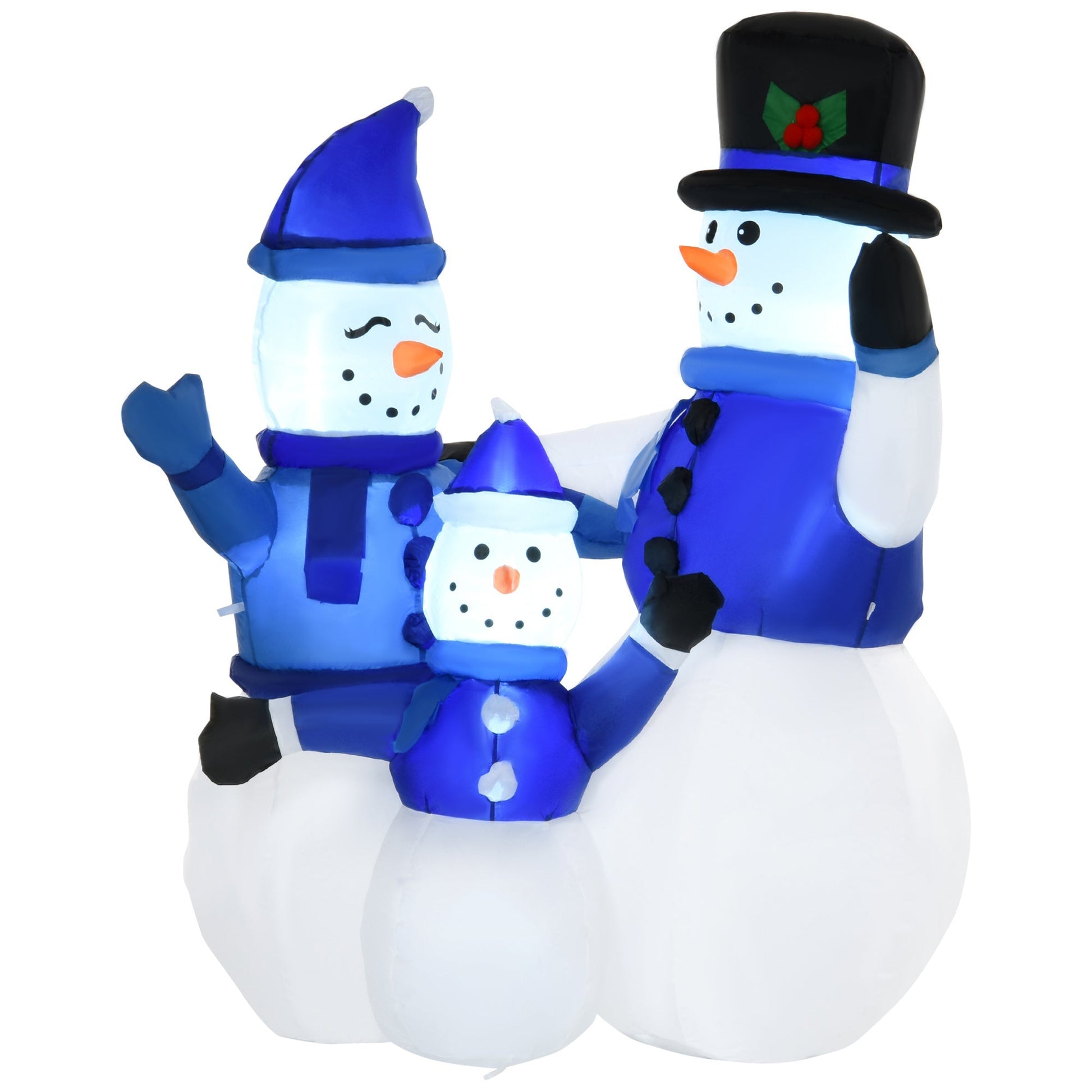 1.2M Tall Large LED Lighted Christmas Inflatable Snowmen Family Outdoor Indoor Holiday Decorations Christmas Inflatables Blue  at Gallery Canada