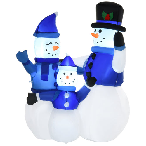 1.2M Tall Large LED Lighted Christmas Inflatable Snowmen Family Outdoor Indoor Holiday Decorations