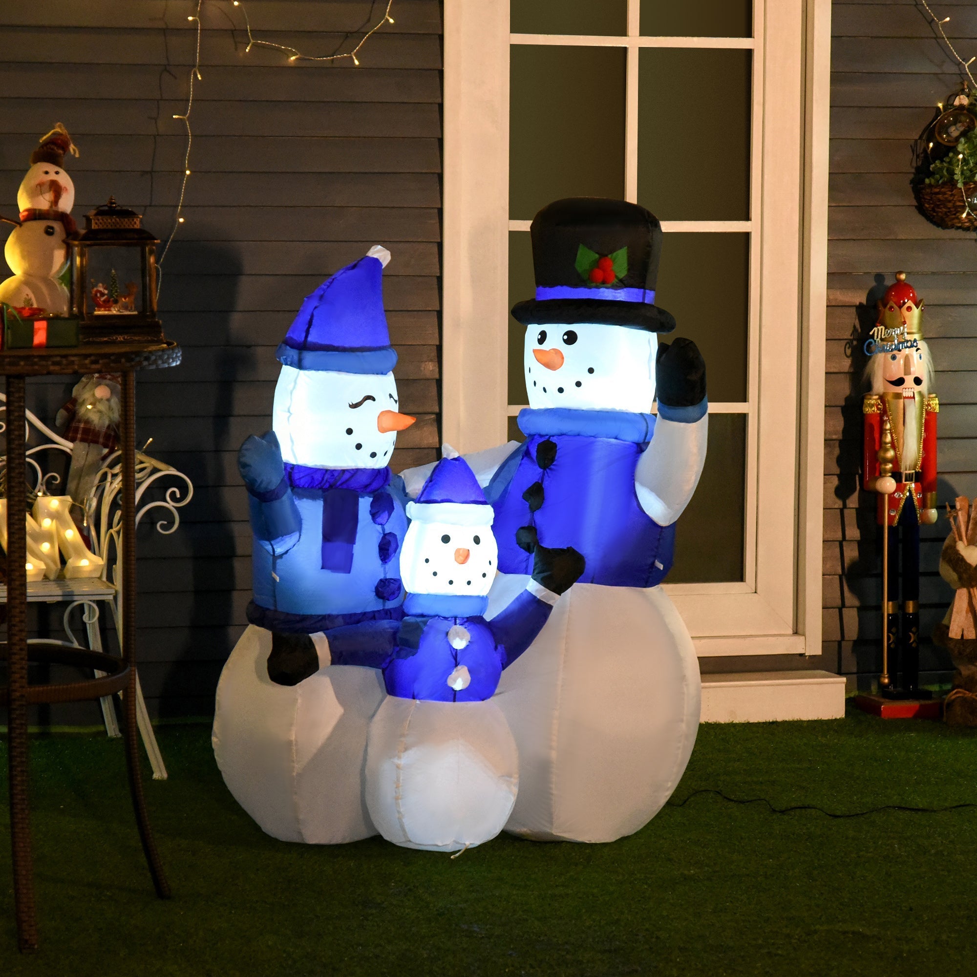 1.2M Tall Large LED Lighted Christmas Inflatable Snowmen Family Outdoor Indoor Holiday Decorations Christmas Inflatables   at Gallery Canada