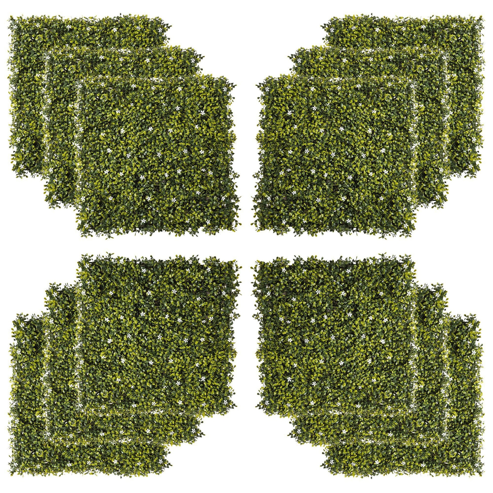 12PCS 20"x20" UV Protected Artificial Boxwood Panels for Privacy Fence, Multi Colour Artificial Wall Grass   at Gallery Canada