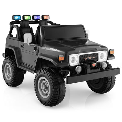 12V 2-Seat Licensed Kids Ride On Toyota FJ40 Car with 2.4G Remote Control, Black Powered Ride On Toys   at Gallery Canada