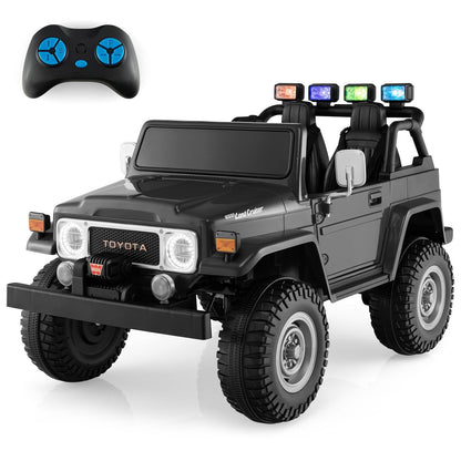 12V 2-Seat Licensed Kids Ride On Toyota FJ40 Car with 2.4G Remote Control, Black Powered Ride On Toys   at Gallery Canada