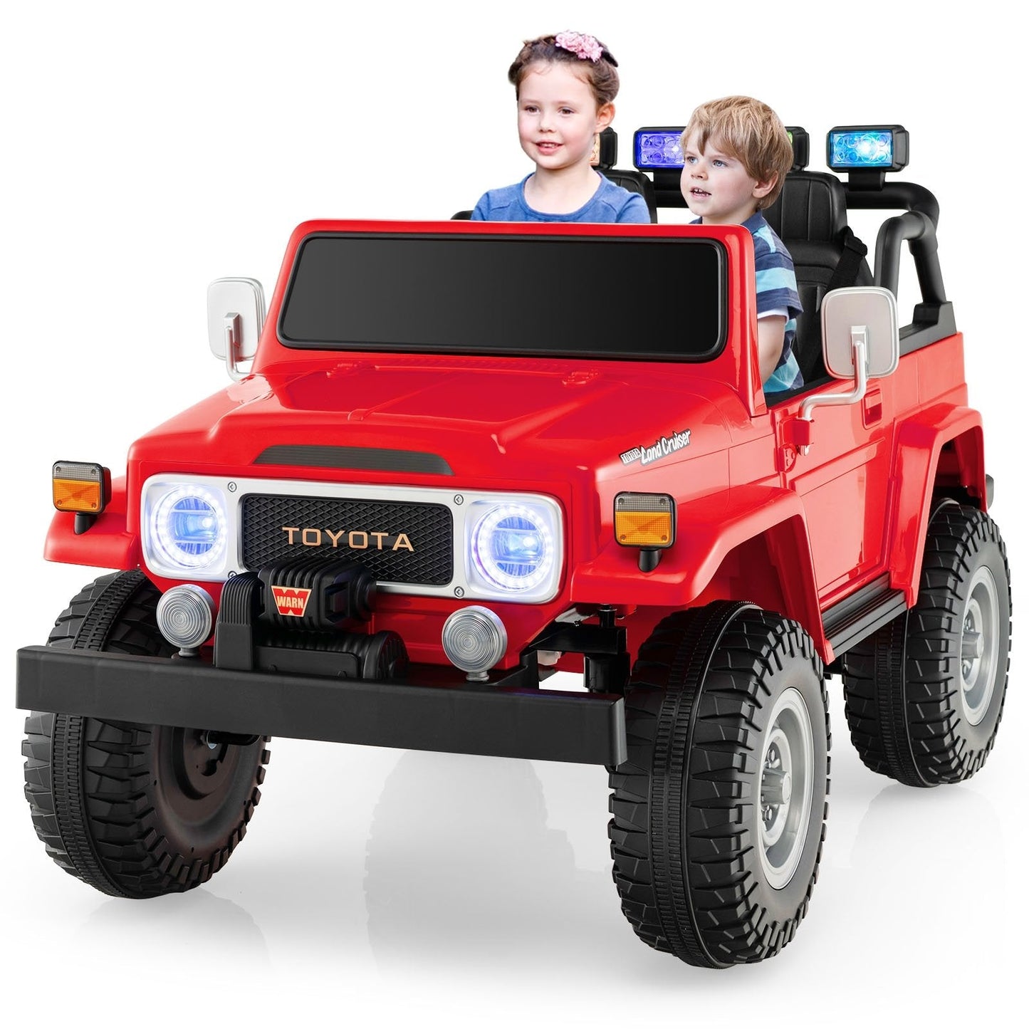 12V 2-Seat Licensed Kids Ride On Toyota FJ40 Car with 2.4G Remote Control, Red Powered Ride On Toys   at Gallery Canada