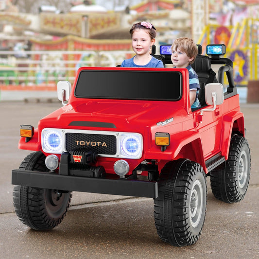 12V 2-Seat Licensed Kids Ride On Toyota FJ40 Car with 2.4G Remote Control, Red Powered Ride On Toys   at Gallery Canada