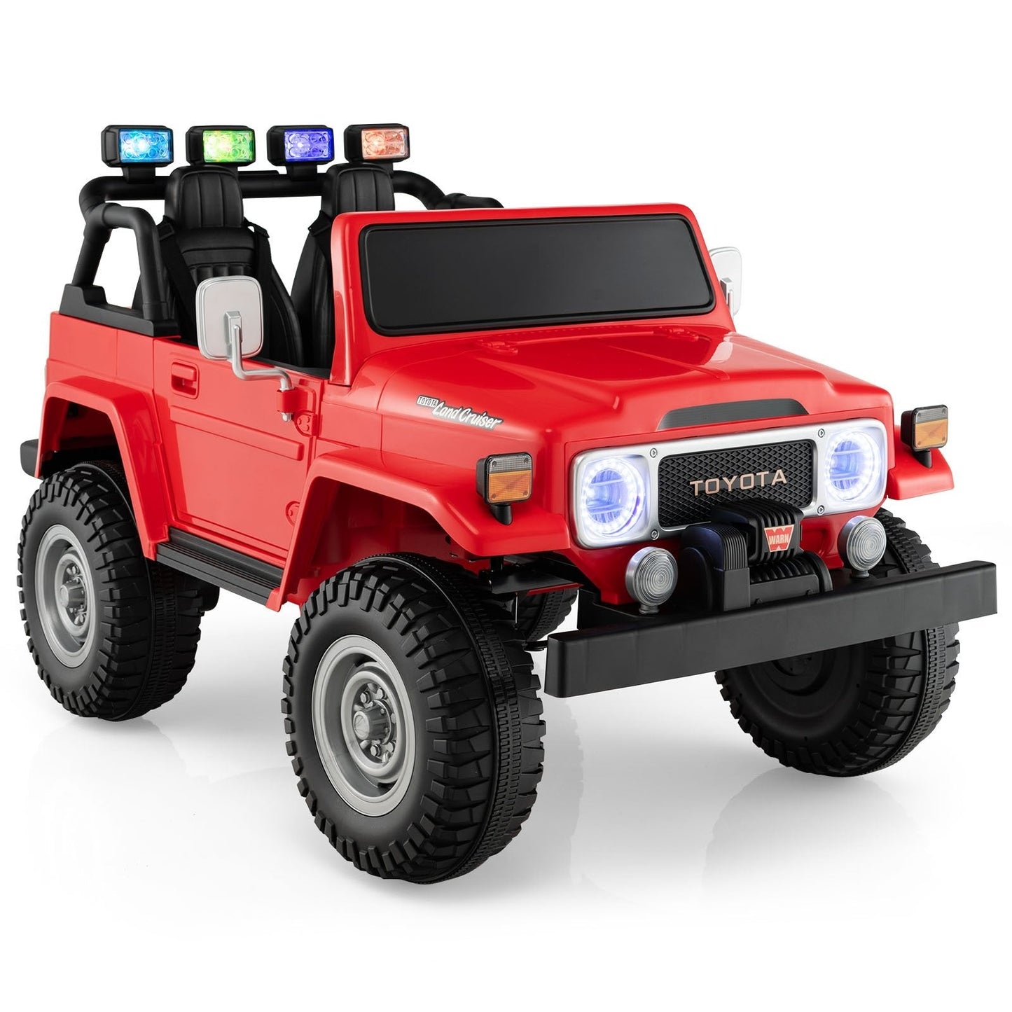 12V 2-Seat Licensed Kids Ride On Toyota FJ40 Car with 2.4G Remote Control, Red Powered Ride On Toys   at Gallery Canada