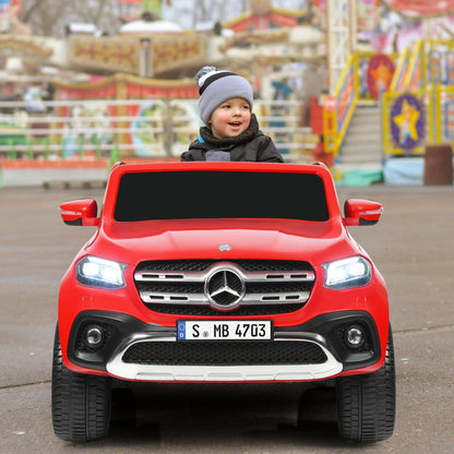 12V 2-Seater Kids Ride On Car Licensed Mercedes Benz X Class RC with Trunk, Red Powered Ride On Toys   at Gallery Canada