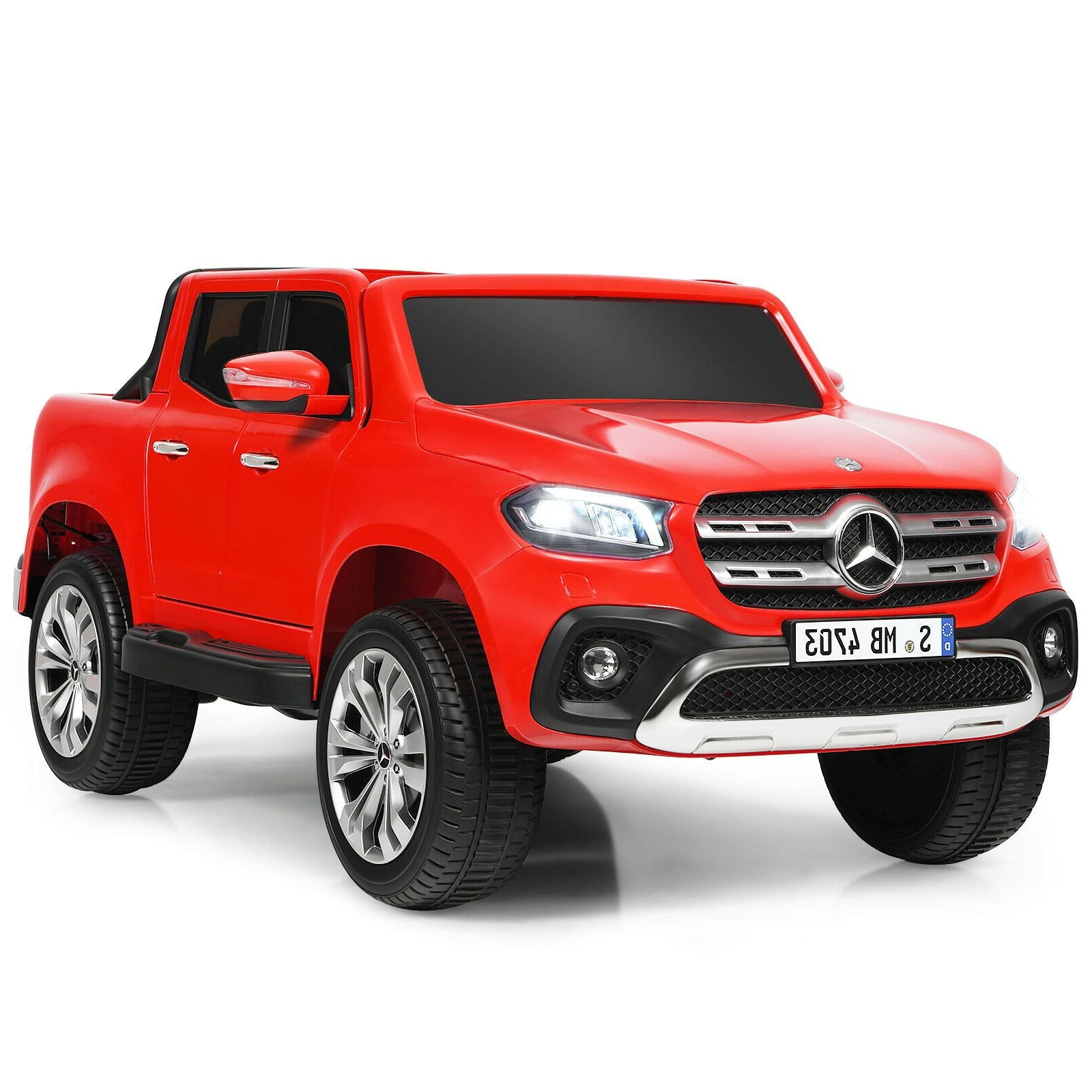 12V 2-Seater Kids Ride On Car Licensed Mercedes Benz X Class RC with Trunk, Red Powered Ride On Toys   at Gallery Canada