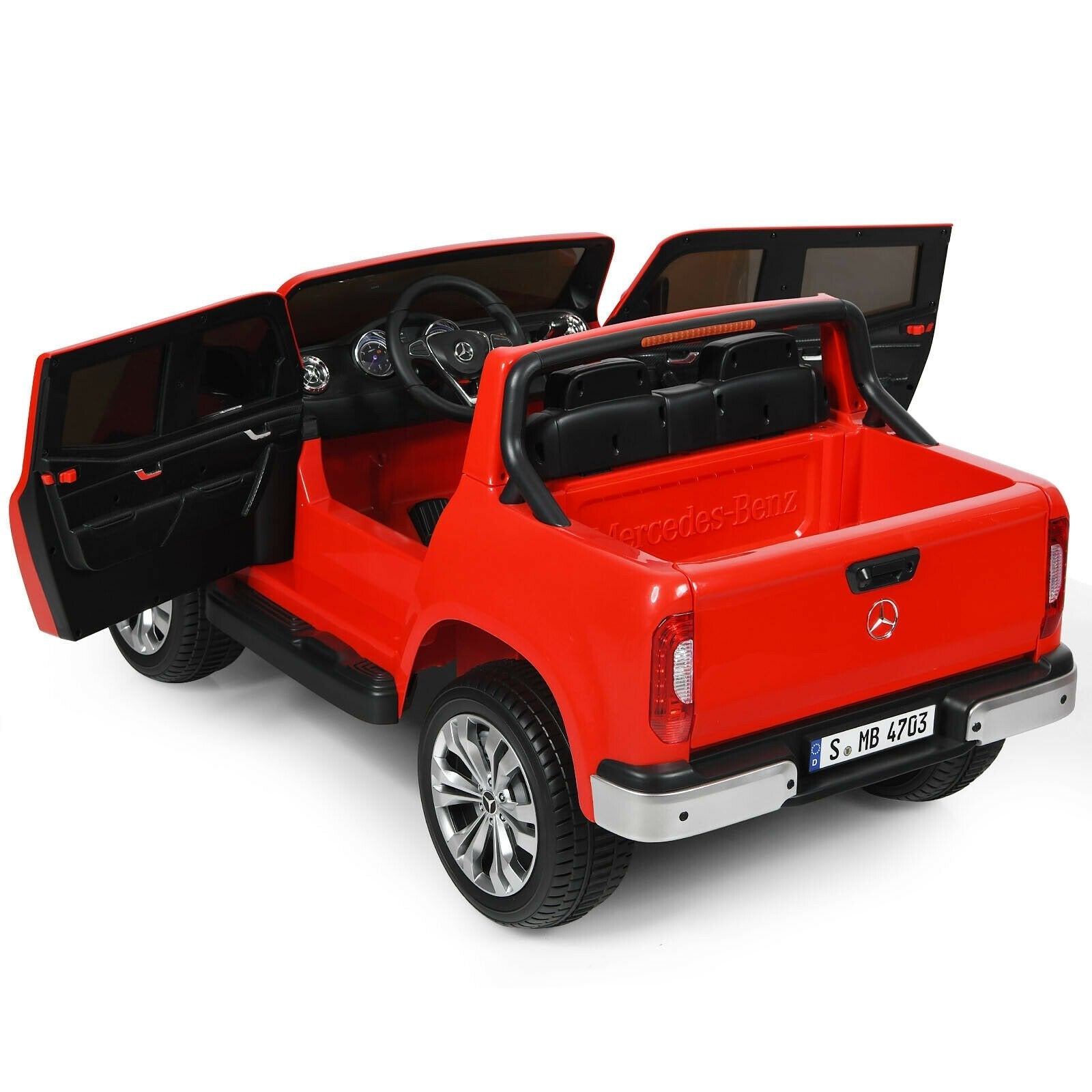 12V 2-Seater Kids Ride On Car Licensed Mercedes Benz X Class RC with Trunk, Red Powered Ride On Toys   at Gallery Canada