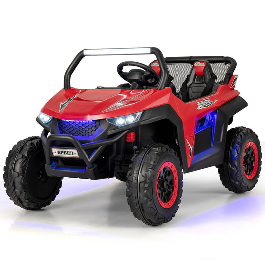 12V 2-Seater Kids Ride on UTV with Slow Start Function Music, Red Powered Ride On Toys   at Gallery Canada