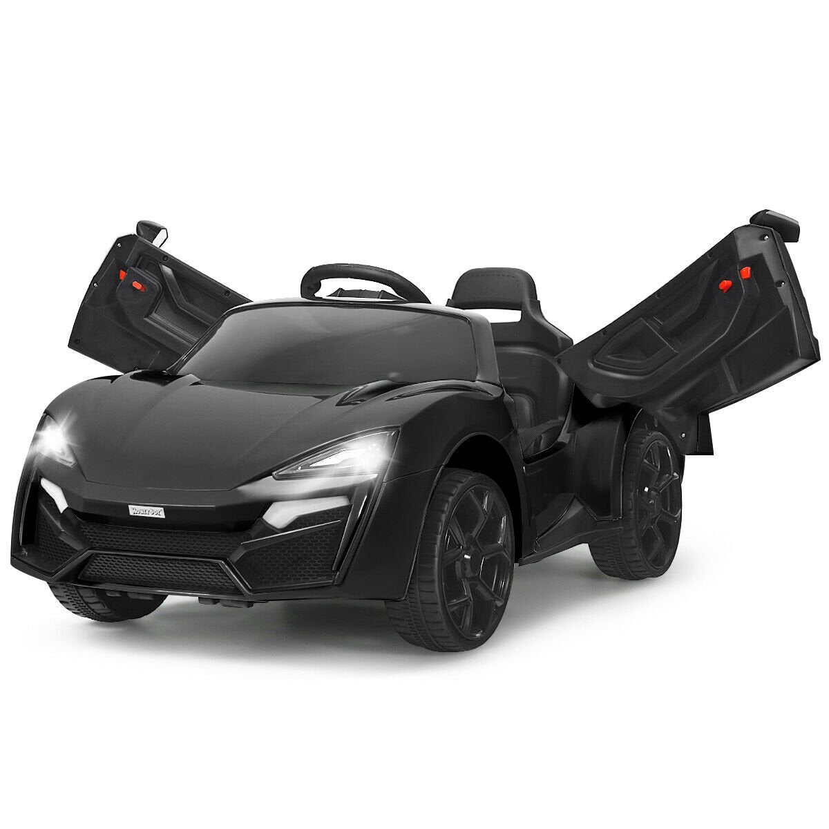 12V 2.4G RC Electric Vehicle with Lights, Black Powered Ride On Toys   at Gallery Canada