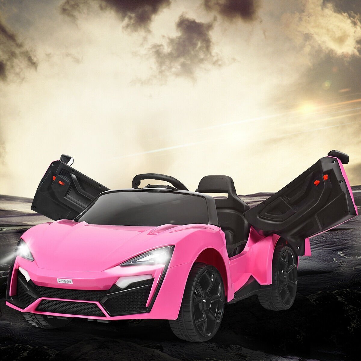 12V 2.4G RC Electric Vehicle with Lights, Pink Powered Ride On Toys   at Gallery Canada