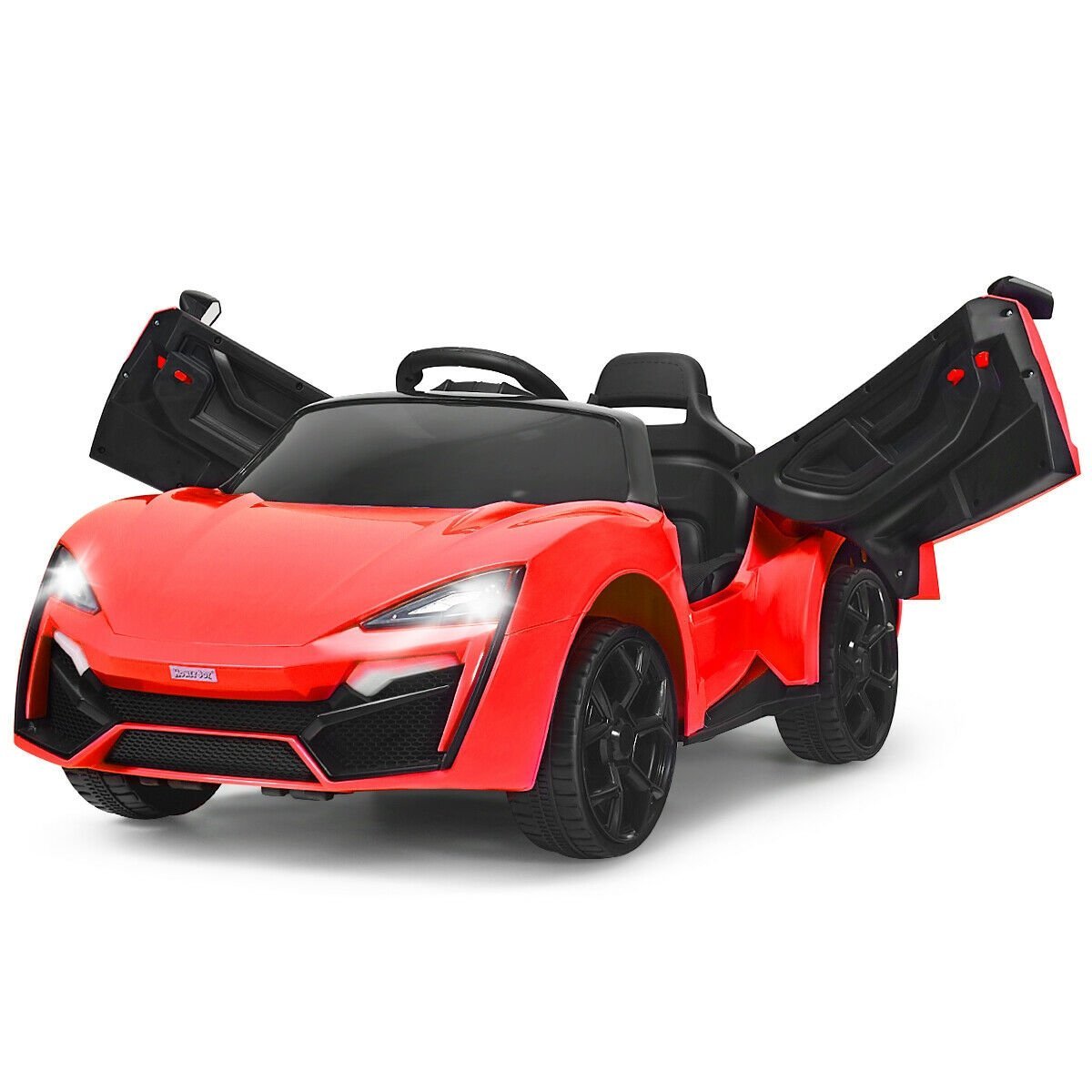 12V 2.4G RC Electric Vehicle with Lights, Red Powered Ride On Toys   at Gallery Canada