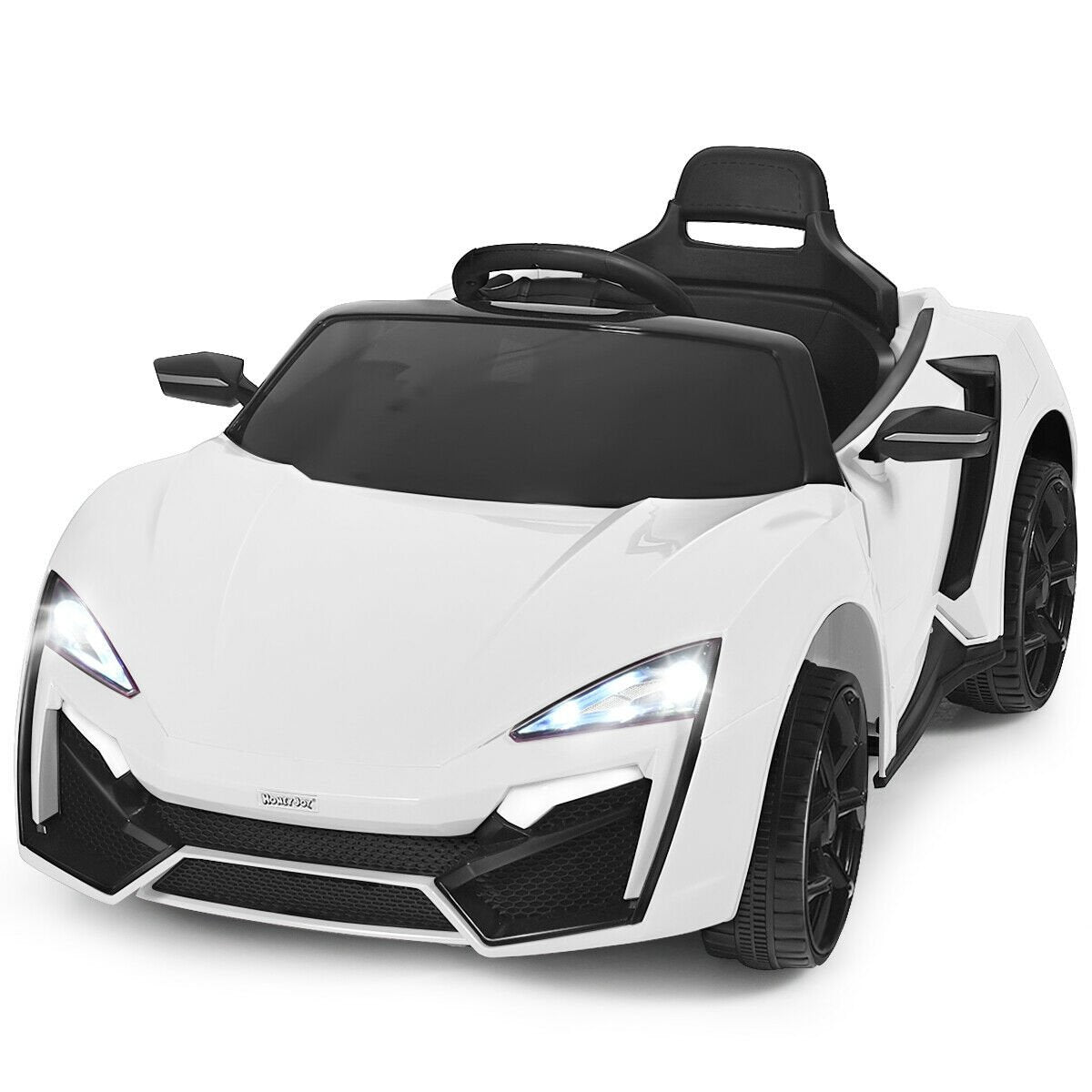 12V 2.4G RC Electric Vehicle with Lights, White Powered Ride On Toys   at Gallery Canada