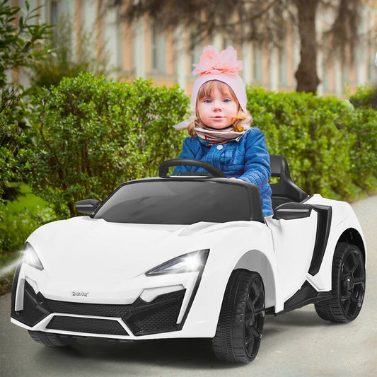 12V 2.4G RC Electric Vehicle with Lights, White Powered Ride On Toys   at Gallery Canada