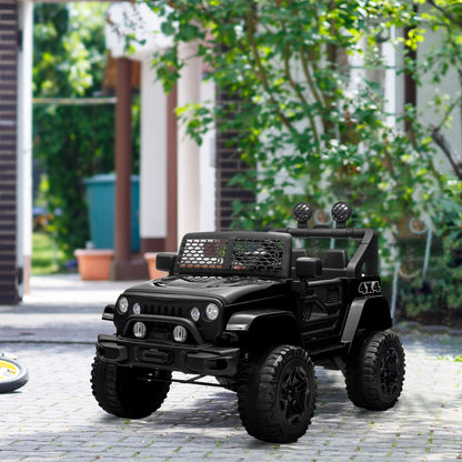 12V Battery Powered Kids Ride On Car Off Road Truck Toy w/ Parent Remote, Black Electric Toy Cars   at Gallery Canada