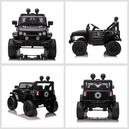 12V Battery Powered Kids Ride On Car Off Road Truck Toy w/ Parent Remote, Black Electric Toy Cars   at Gallery Canada