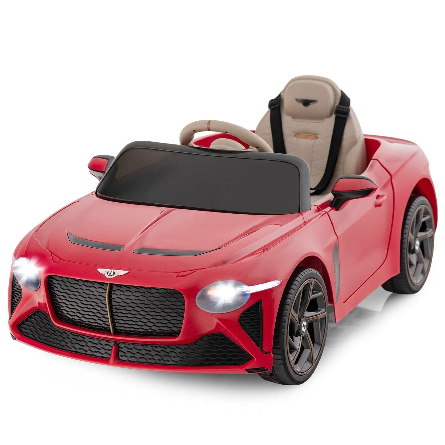 12V Battery Powered Licensed Bentley Bacalar Kids Ride-on Racer Car, Red Powered Ride On Toys   at Gallery Canada