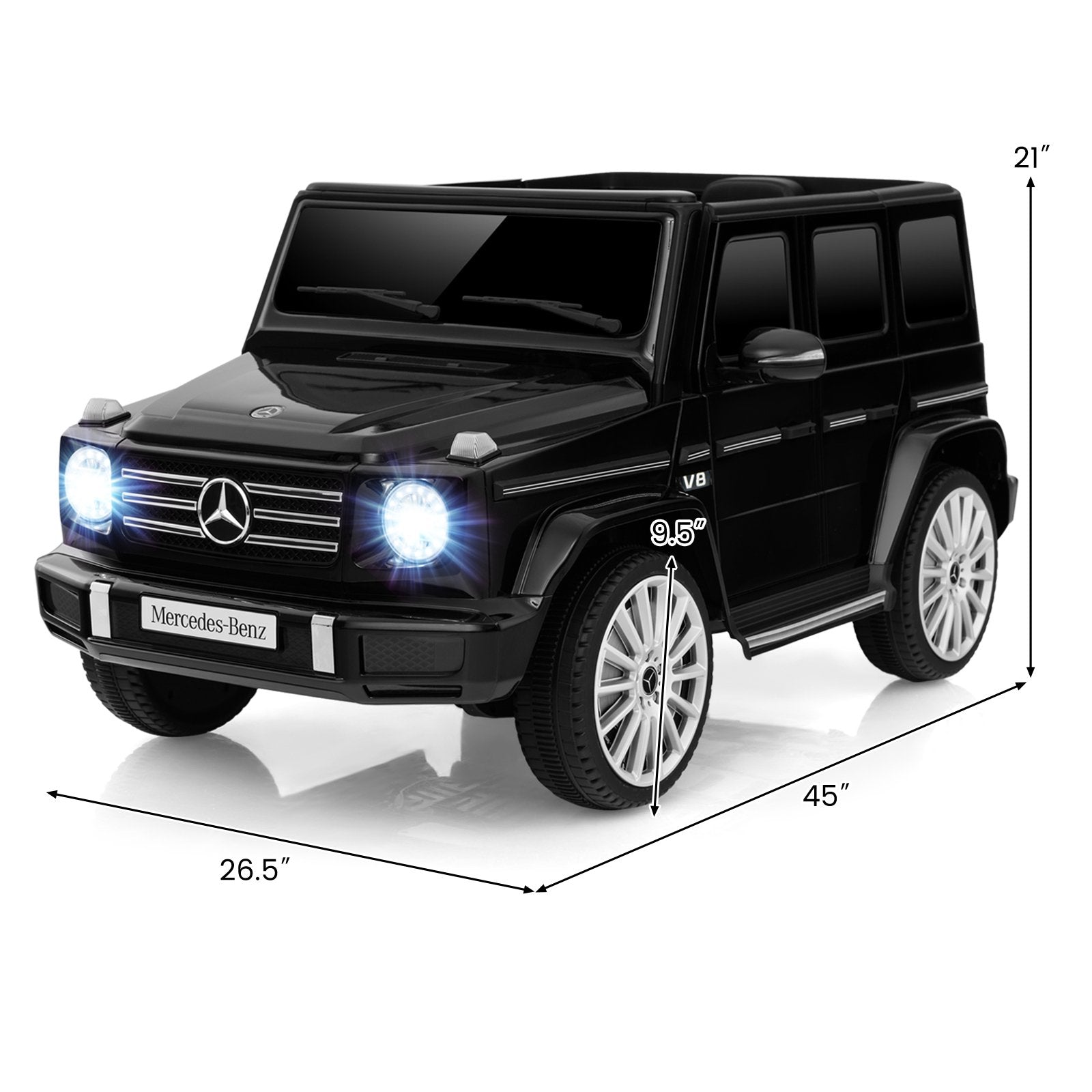 12V Battery Powered Licensed Mercedes-Benz G500 Kids Ride-on Car, Black Powered Ride On Toys   at Gallery Canada