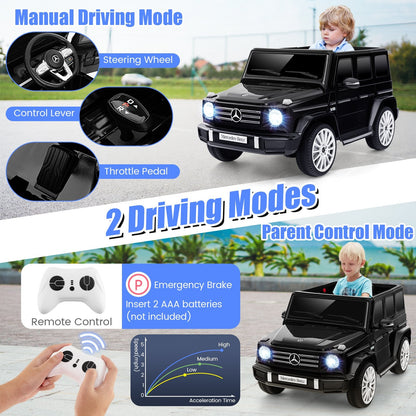 12V Battery Powered Licensed Mercedes-Benz G500 Kids Ride-on Car, Black Powered Ride On Toys   at Gallery Canada