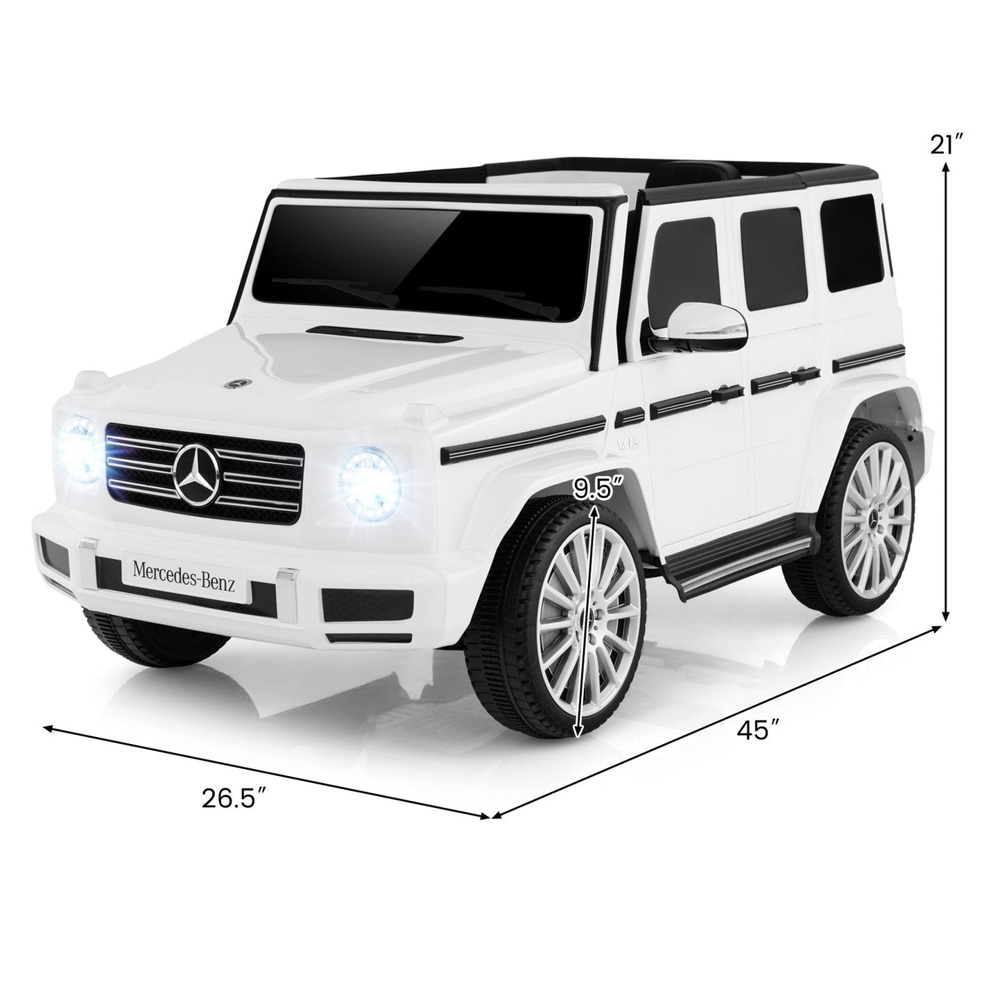 12V Battery Powered Licensed Mercedes-Benz G500 Kids Ride-on Car, White Powered Ride On Toys   at Gallery Canada