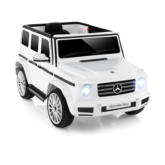 12V Battery Powered Licensed Mercedes-Benz G500 Kids Ride-on Car, White Powered Ride On Toys   at Gallery Canada