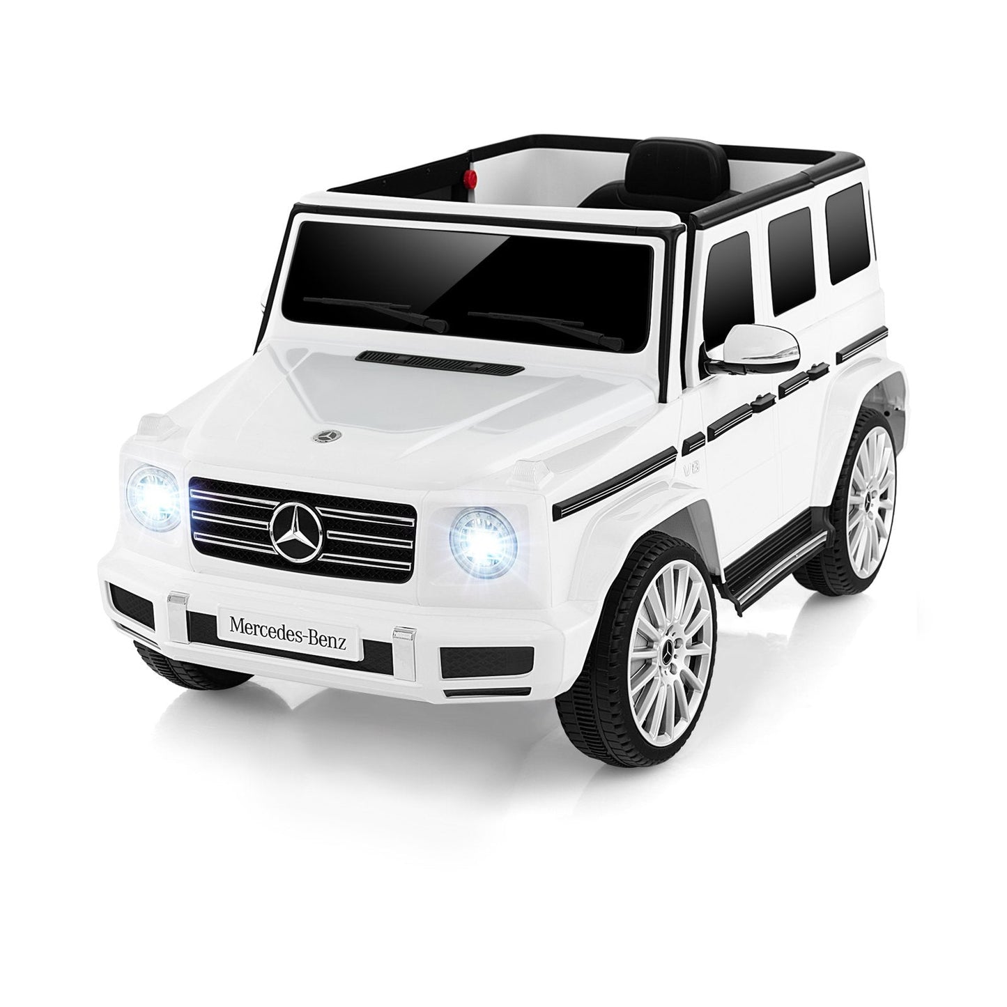 12V Battery Powered Licensed Mercedes-Benz G500 Kids Ride-on Car, White Powered Ride On Toys   at Gallery Canada