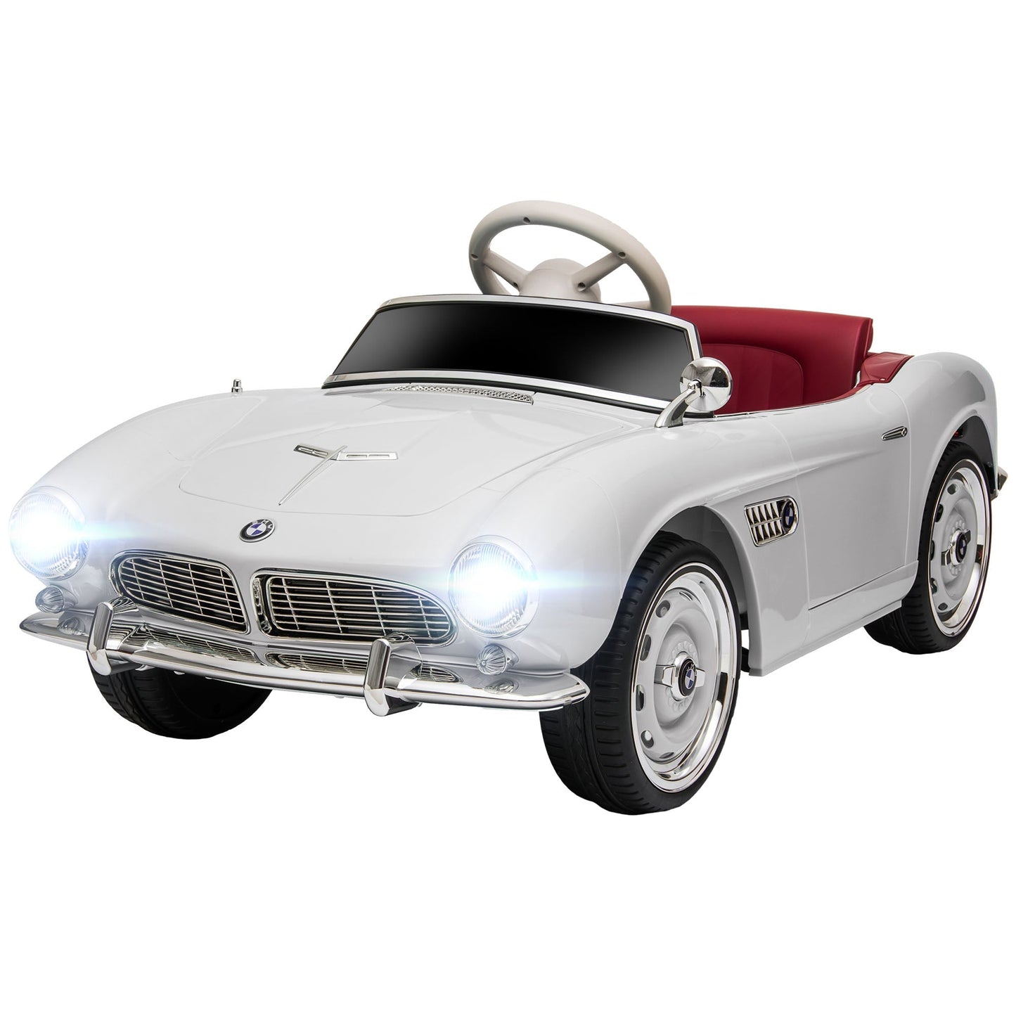 12V Electric Car for Kids with Remote Control, Easy Transport, Lights, MP3, Suspension System, White Electric Toy Cars White  at Gallery Canada