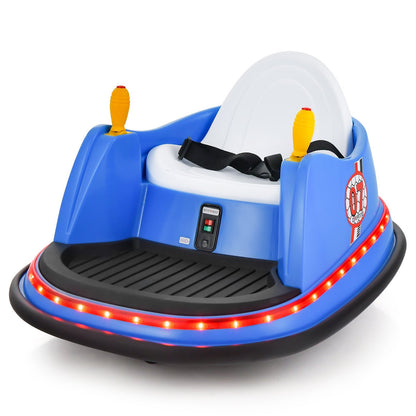 12V Electric Kids Ride On Bumper Car with Flashing Lights for Toddlers, Blue Powered Ride On Toys   at Gallery Canada