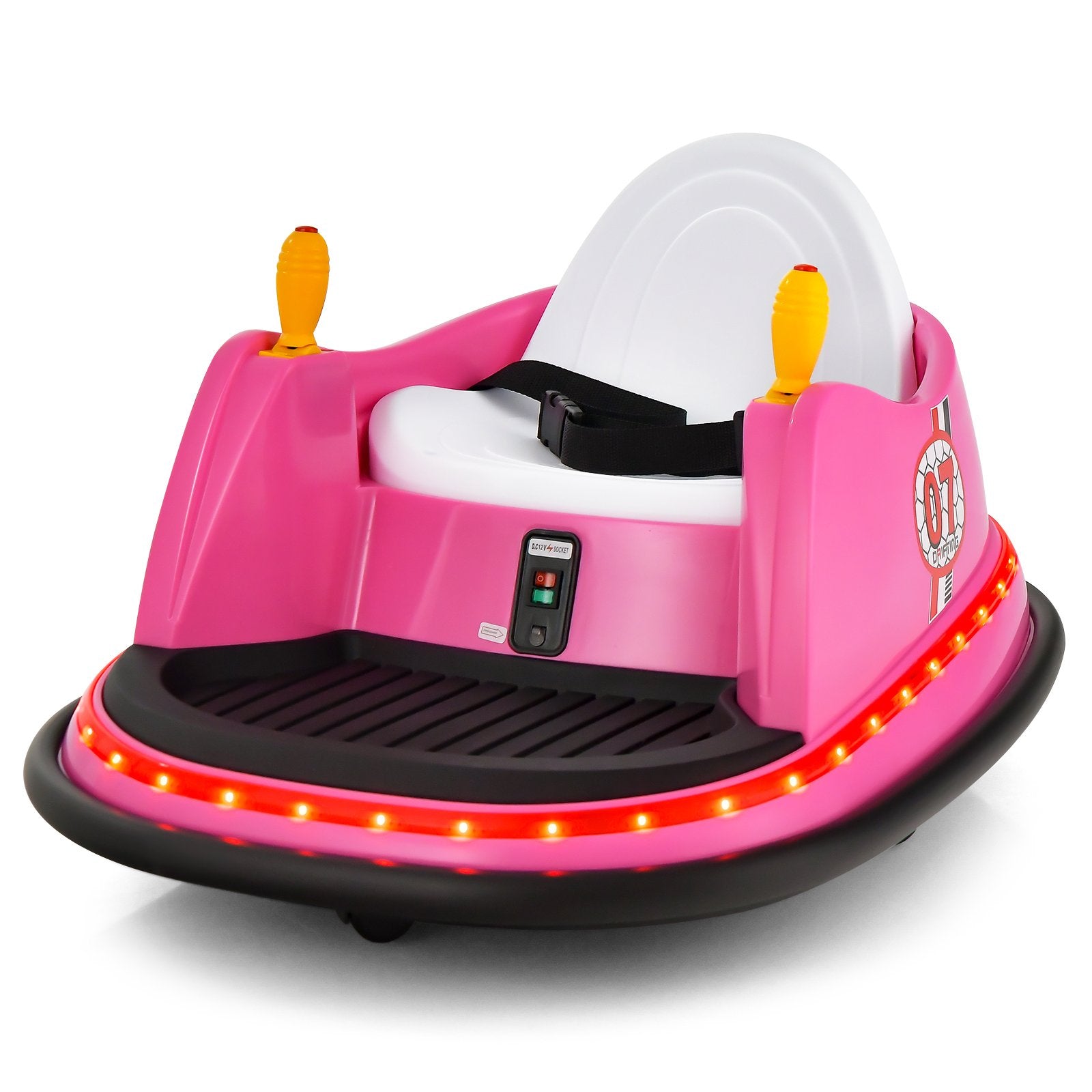 12V Electric Kids Ride On Bumper Car with Flashing Lights for Toddlers, Pink Powered Ride On Toys   at Gallery Canada