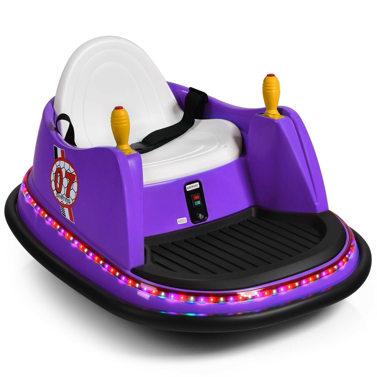 12V Electric Kids Ride On Bumper Car with Flashing Lights for Toddlers, Purple Powered Ride On Toys   at Gallery Canada