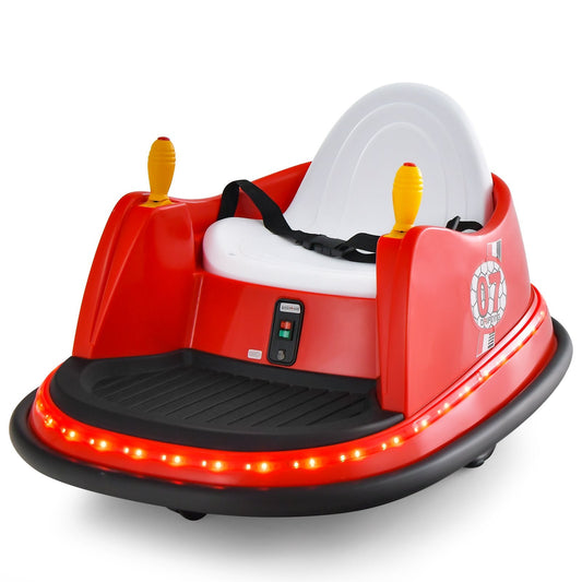 12V Electric Kids Ride On Bumper Car with Flashing Lights for Toddlers, Red Powered Ride On Toys   at Gallery Canada